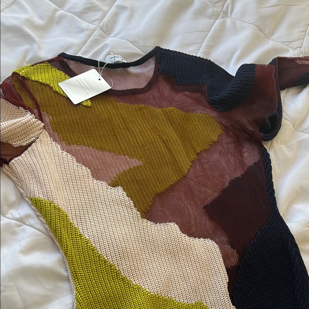 Hanifa Yellow and Blue Long Sleeve Bodycon Dress - Picture 15 of 16